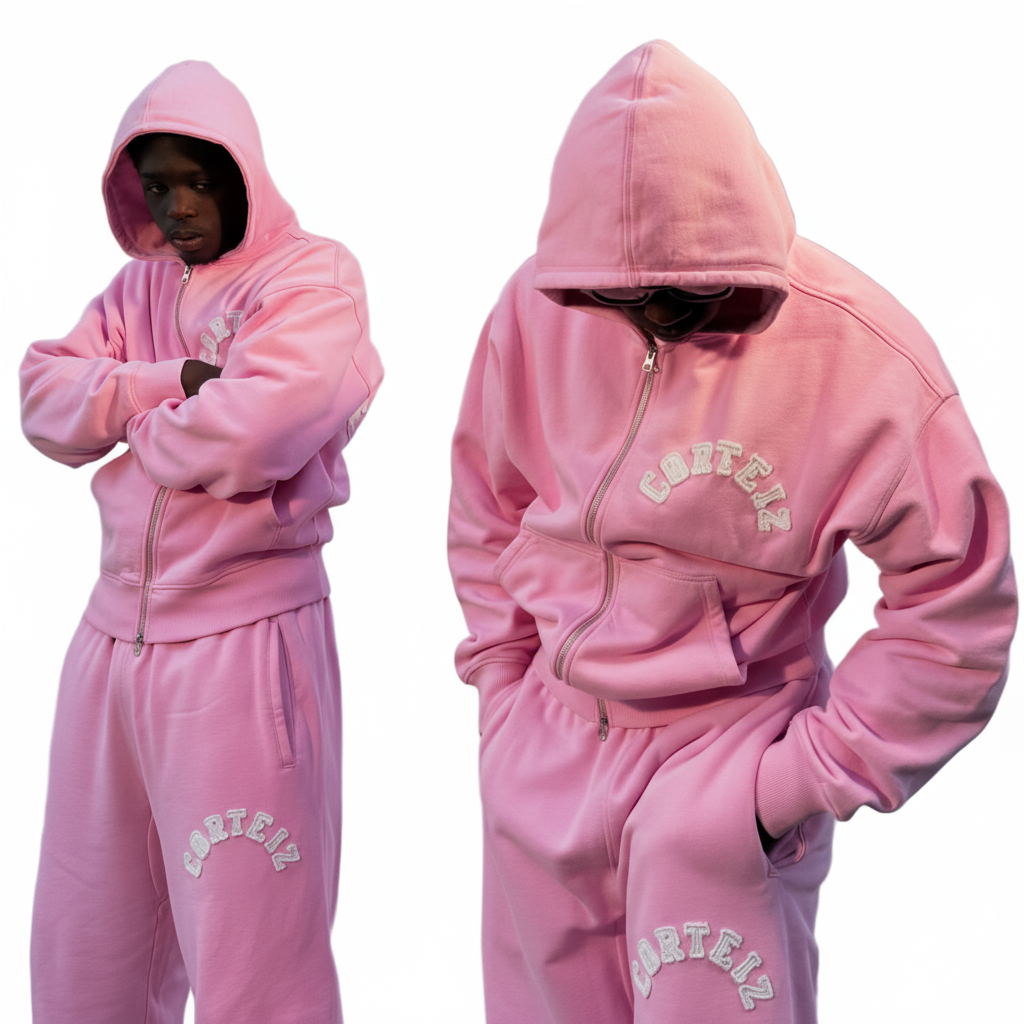 Corteiz College Arch Tracksuit Pink
