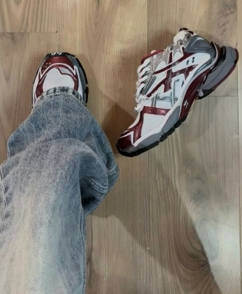 Balenciaga White & Burgundy Runner