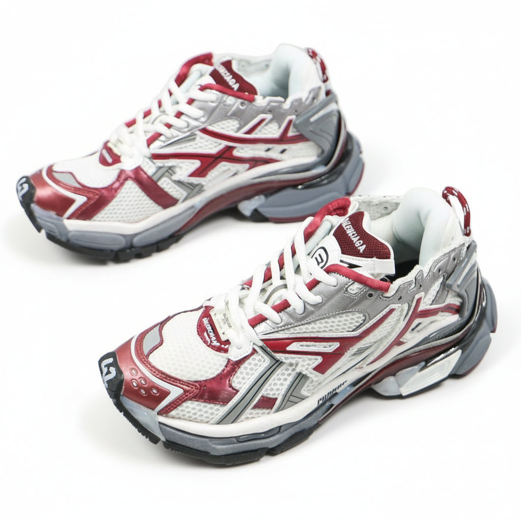 Balenciaga White & Burgundy Runner